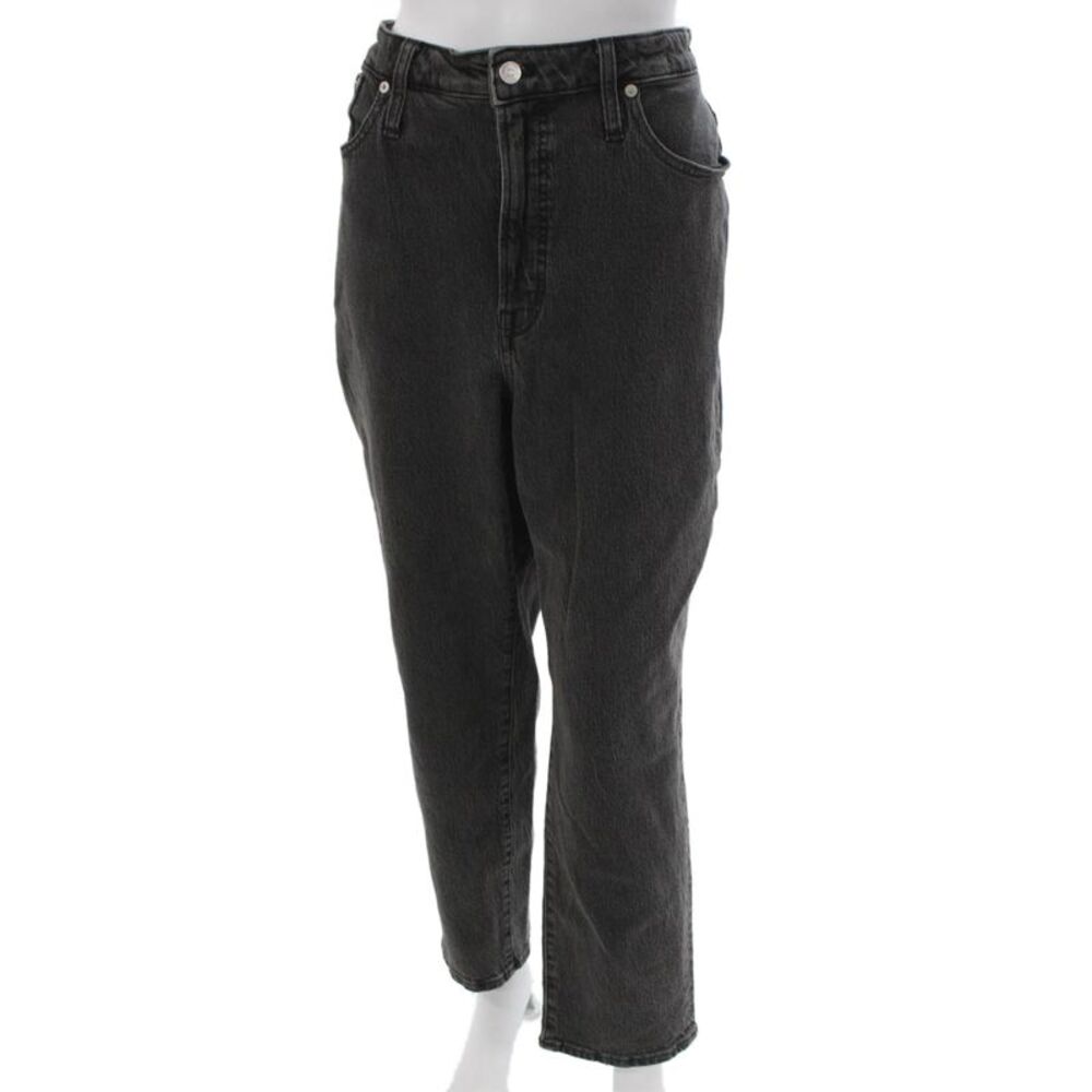 Madewell Women Mom High Rise Gray Cotton Blend Jeans Button Fly Size 32 - Picture 2 of 5